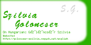 szilvia goloncser business card